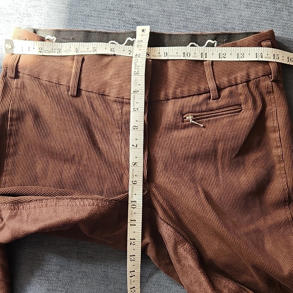 Goode Rider Equestrian Full Seat Brown Corduroy Low Pants Size 30R - Picture 9 of 12